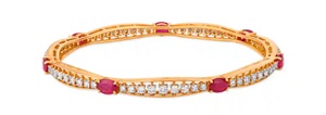 Diamond And Ruby Bangle