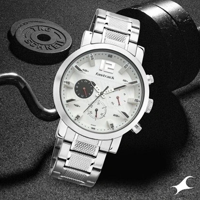 White Dial Stainless Steel Strap Watch